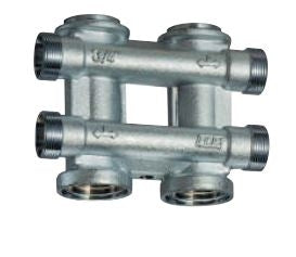 COLLETTORE COMPLANARE COMPONIBILE FAR 3/4" 2+2 CROMATO ART. 375034