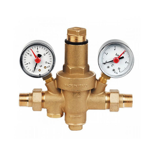 RIDUTTORE DI PRESSIONE (PN25) ARTECLIMA 1/2" CON RACCORDI M/M C/MANOMETRO AC57912
