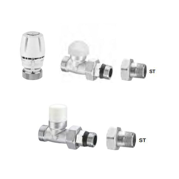 KIT ARTECLIMA VALVOLA DRITTA + DETENTORE DRITTA +TESTINA TERMOSTATICA 3/8" AC301KIT38ST