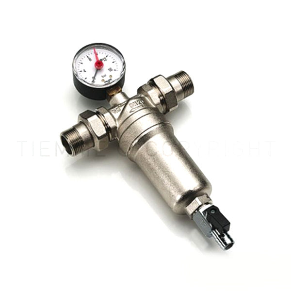 Filtro autopulente nichelato tiemme 3/4" con tazza in ottone 3130003