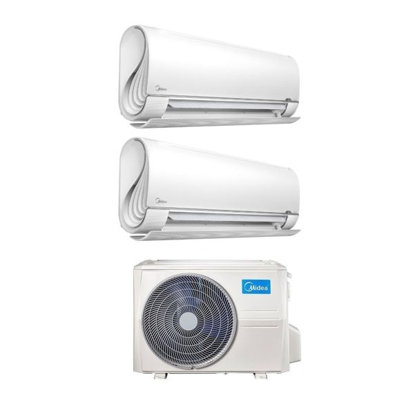 CLIMATIZZATORE MIDEA DUALSPLIT BREEZELESS+ 9000+12000+M2OD-18HFN8-Q INVERTER R-32 WI-FI A++/A+