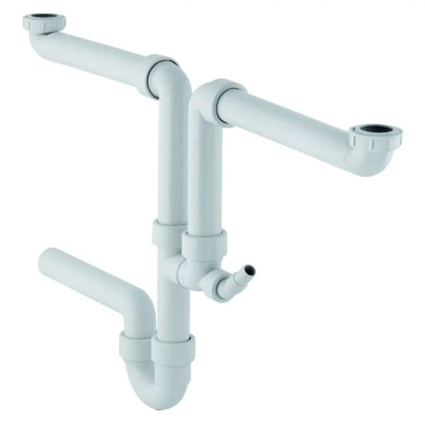 SIFONE GEBERIT CURVO A 2 VIE ATTACCO LAVASTOVIGLIE 1"1/2