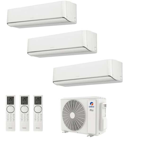 CLIMATIZZATORE GREE AIRY TRIALSPLIT 9000+9000+9000+GWHD(24)NK6OO INVERTER R-32 WI-FI