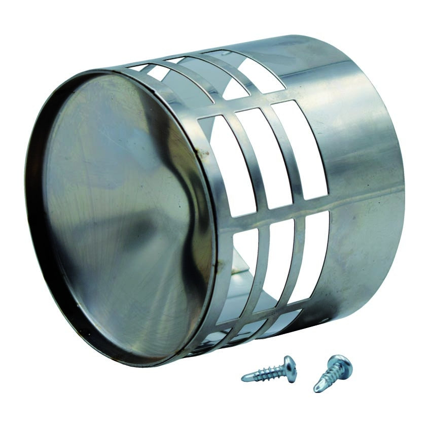 GRIGLIA TERMINALE SCARICO FUMI INOX Ø 80