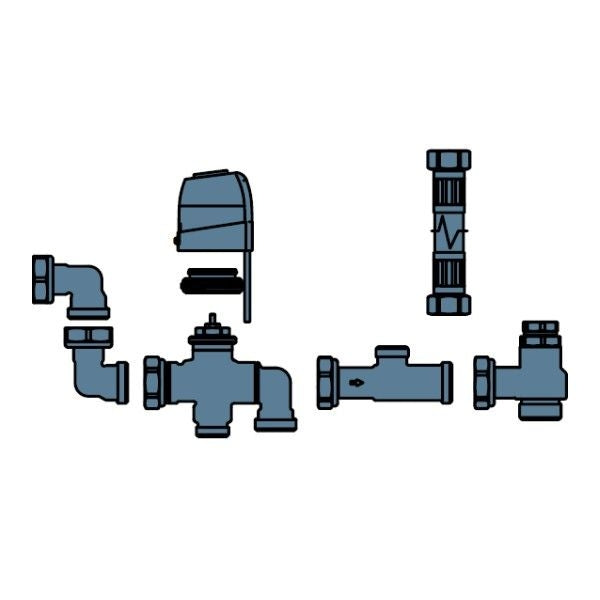 INNOVA GRUPPO VALVOLA 3 VIE DEVIATRICE CON MOTORE TERMOELETTRICO PER VENTILCONVETTORE FILOMURO SLIM FIT XL