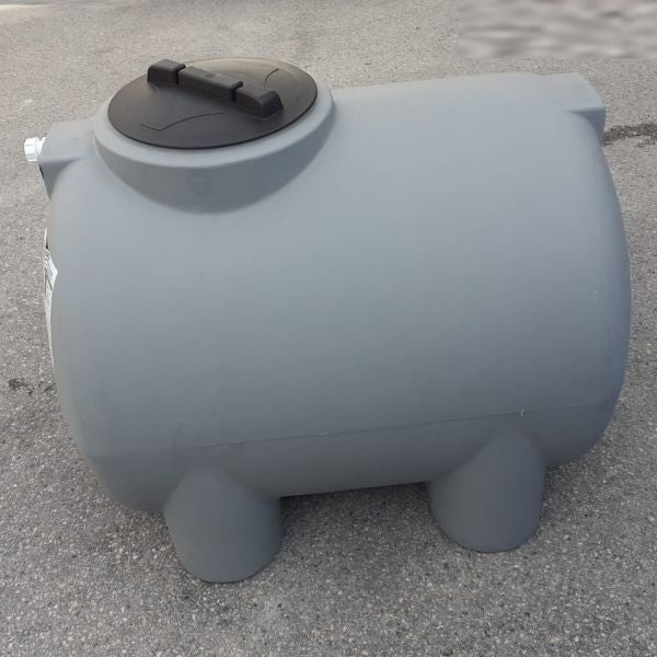 SERBATOIO IN POLIETILENE RACCOLTA ACQUA CORDIVARI CILINDRICO ORIZZONTALE 500 LT GRIGIO