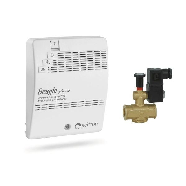 SEITRON KIT RILEVATORE FUGHE GAS GPL CON ELETTROVALVOLA NORMALMENTE APERTA MODELLO BEAGLE