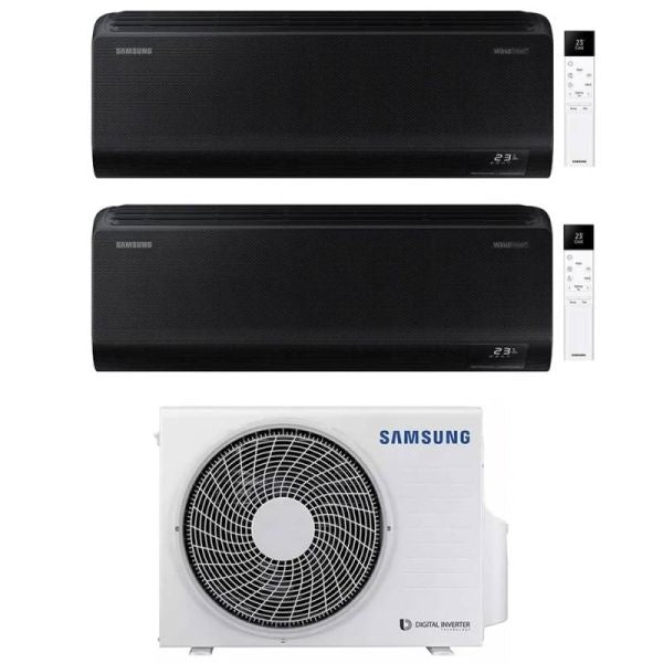 CLIMATIZZATORE SAMSUNG WINDFREE BLACK DUALSPLIT 7000+7000+AJ040TXJ INVERTER R-32 WI-FI