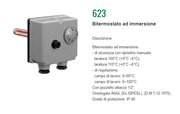 Caleffi 623100   Bitermostato ad immersione   CALEFFI 