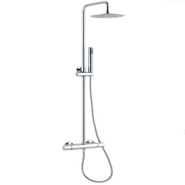 KIT COLONNA DOCCIA KELLER TAPS CON SOFFIONE INOX ROTONDO D.25 E DOCCETTA CON DEVIATORE