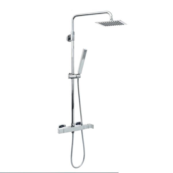 KIT COLONNA DOCCIA KELLER TAPS CON SOFFIONE INOX QUADRATO D.25 E DOCCETTA CON DEVIATORE