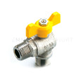 Valvola a squadra tiemme per gas m/m 1/2" con leva gialla 2220001