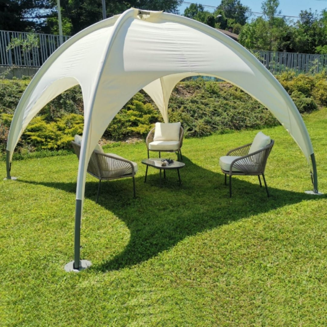 leco kuppelzelt 5x5 GAZEBO IN ACCIAIO DA GIARDINO O DA ESTERNO CON FORMA OVALE IGLOO
