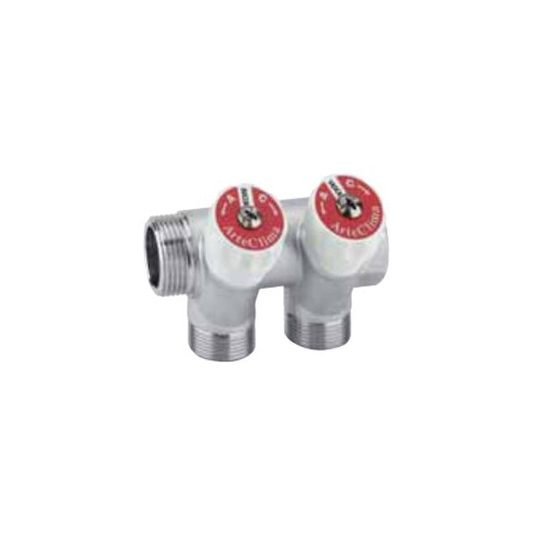 COLLETTORE MODULARE 2 VIE CON ARRESTO MANUALE ARTECLIMA M/F 3/4" CODICE 639342