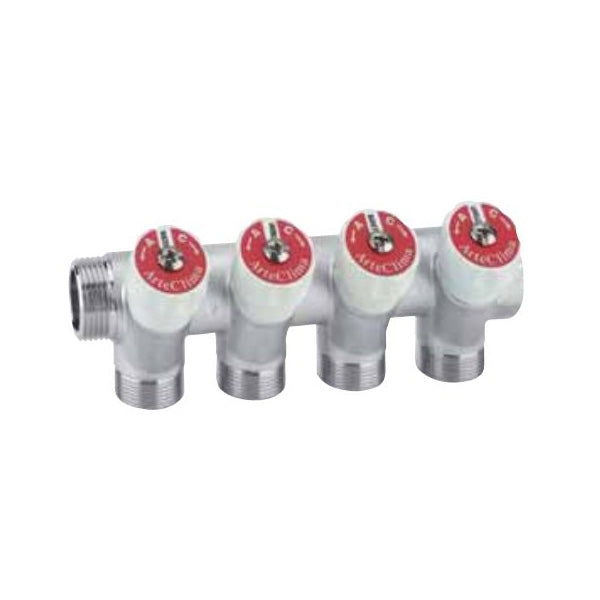 COLLETTORE MODULARE 4 VIE CON ARRESTO MANUALE ARTECLIMA M/F 3/4" CODICE 639344