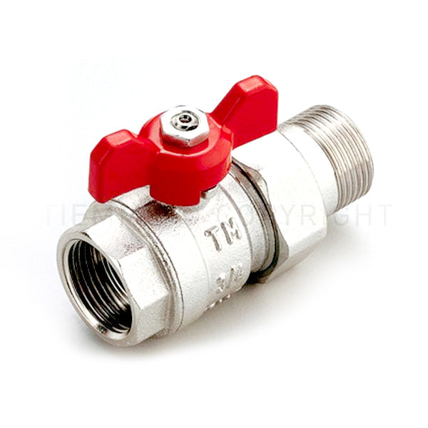Valvola a sfera tiemme 1/2" passaggio totale m/f con leva e bocchettone 2120003