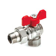 Valvola a squadra tiemme m/f 3/4" con leva a farfalla e bocchettone 2120005