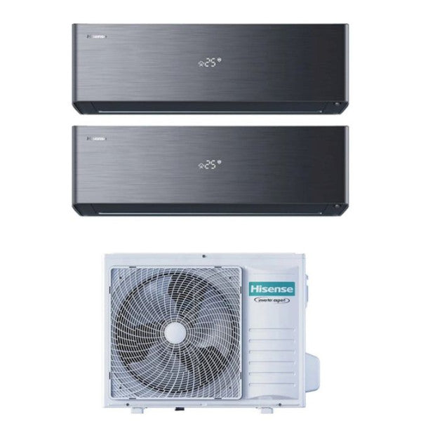 CLIMATIZZATORE HISENSE ENERGY PRO X BLACK DUALSPLIT 9000+12000+2AMW42U4RGC WI-FI R-32