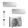 CLIMATIZZATORE DAIKIN EMURA III WHITE DUALSPLIT 9000+9000+2MXM50N INVERTER R-32 WI-FI