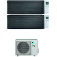 CLIMATIZZATORE DAIKIN STYLISH NEW REAL BLACKWOOD DUALSPLIT 7000+7000+2MXM40N R-32