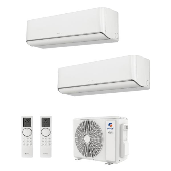 CLIMATIZZATORE GREE AIRY DUALSPLIT 9000+12000+GWHD(18)NK6OO INVERTER R-32 WI-FI