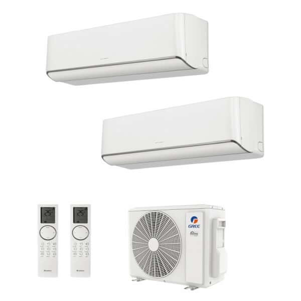 CLIMATIZZATORE GREE AIRY DUALSPLIT 12000+12000+GWHD(18)NK6OO INVERTER R-32 WI-FI