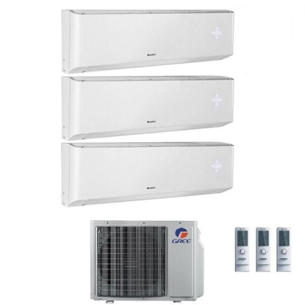 CLIMATIZZATORE GREE AMBER TRIALSPLIT 9000+9000+9000+GWHD(21)NK6OO INVERTER R-32 WI-FI
