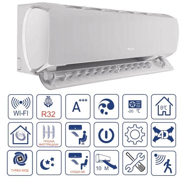 CLIMATIZZATORE GREE G-TECH MONO SPLIT 9000 BTU INVERTER R-32 WI-FI A+++