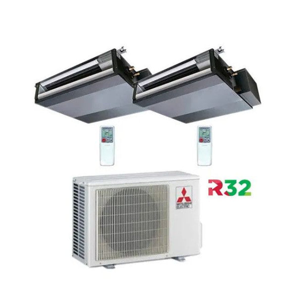 CLIMATIZZATORE MITSUBISHI CANALIZZABILE DUALSPLIT 9000+12000+MXZ-2F42VF INVERTER R-32