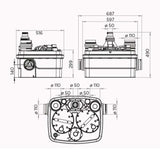 STAZIONE DI SOLLEVAMENTO TRITURATORE SFA SANITRIT SANICUBIC 2 CLASSIC
