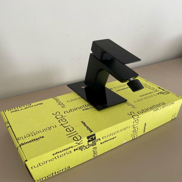MONOCOMANDO PER BIDET KELLER TAPS SQUARE SQ30NO NERO OPACO