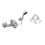 MONOCOMANDO VASCA E KIT DOCCIA COMPLETO KELLER TAPS WINTER CROMATO