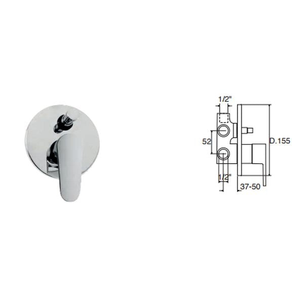MONOCOMANDO MIX INCASSO DOCCIA KELLER TAPS WINTER CROMATO CON DEVIATORE WN41CR
