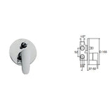 MONOCOMANDO MIX INCASSO DOCCIA KELLER TAPS WINTER CROMATO CON DEVIATORE WN41CR