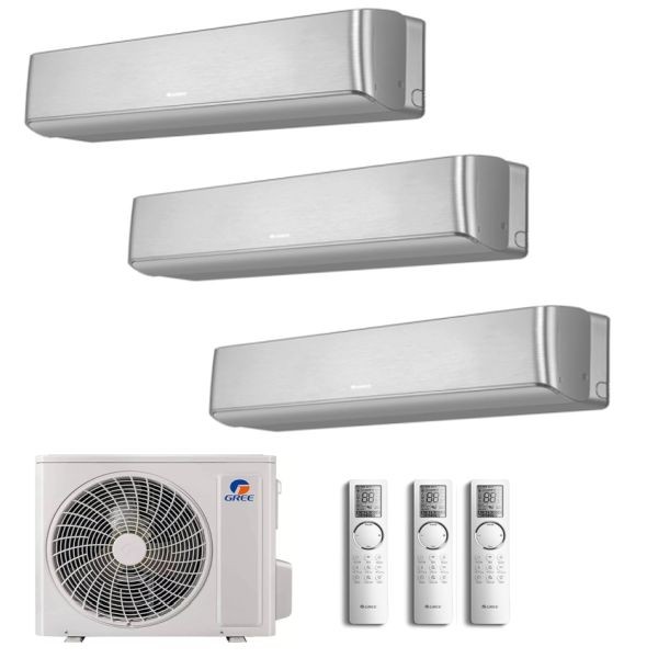 CLIMATIZZATORE GREE AIRY TRIALSPLIT 9000+9000+9000+GWHD(24)NK6OO INVERTER R-32 WI-FI