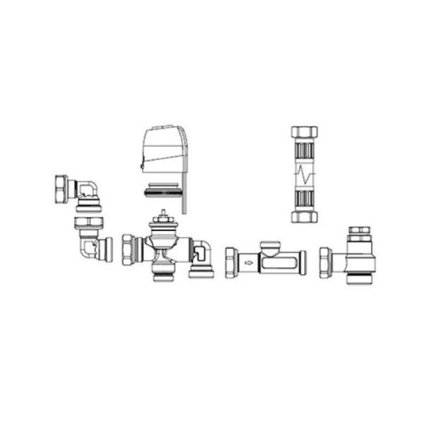 GRUPPO IDRAULICO 3 VIE DEVIATRICE CON MOTORE TERMOELETTRICO PER VENTILCONVETTORE INNOVA OSMO SL