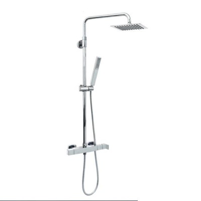 KIT COLONNA DOCCIA KELLER TAPS CON SOFFIONE INOX QUADRATO D.25 E DOCCETTA CON DEVIATORE