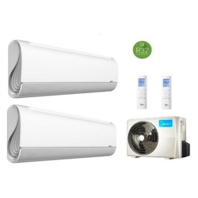 CLIMATIZZATORE MIDEA BREEZELESS DUALSPLIT 9000+9000+M2OG-14HFN8-Q 