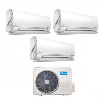CLIMATIZZATORE MIDEA TRIALSPLIT BREEZELESS+ 9000+9000+9000+M3OF-21HFN8-Q INVERTER R-32 WI-FI A++/A+