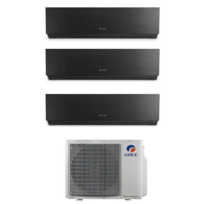 CLIMATIZZATORE GREE CLIVIA BLACK TRIALSPLIT 9000+9000+12000+GWHD24NK6OO INVERTER R-32 WI-FI