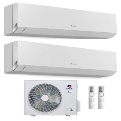 CLIMATIZZATORE GREE CLIVIA WHITE DUALSPLIT 9000+9000+GWHD18NK6OO INVERTER R-32 WI-FI