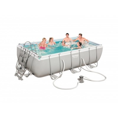 PISCINA FUORI TERRA  IN ACCIAIO RETTANGOLARE CON TELAIO+POMPA CM.404X201X100H Bestway 56441