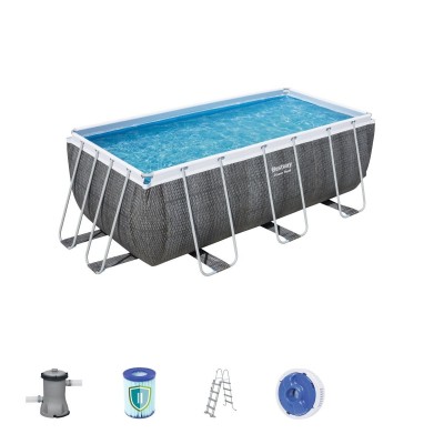 PISCINA FUORI TERRA RETTANGOLARE POWER STEEL CM 412x201x122 COD.3768-56722