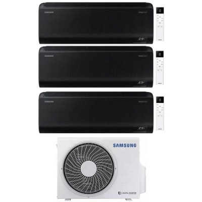 CLIMATIZZATORE SAMSUNG WINDFREE BLACK TRIALSPLIT 7000+12000+12000+AJ068TXJ INVERTER R-32 WI-FI 